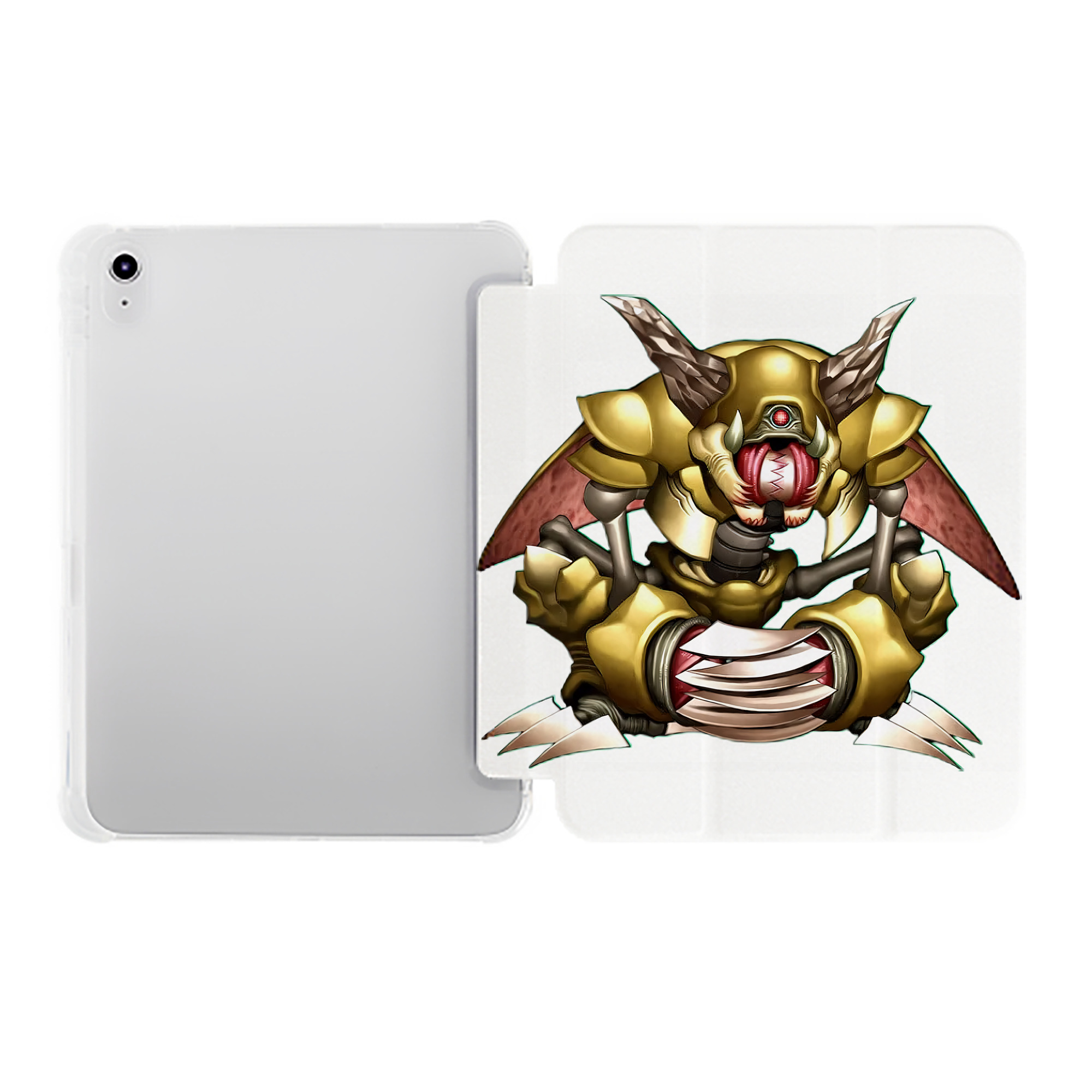（画像用） 遊☆戯☆王 Yu-Gi-Oh! IPad ケース ペン収納付き 三つ折りスタンド PUレザー×シリコン 対応機種9.5/10.5/10.9インチ